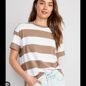 Old Navy Vintage Tee in Brown and White Striped